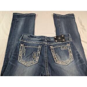 Miss Me Jeans Womens 30 Signature-Rise Boot Embellished Pockets 32x32 Actual